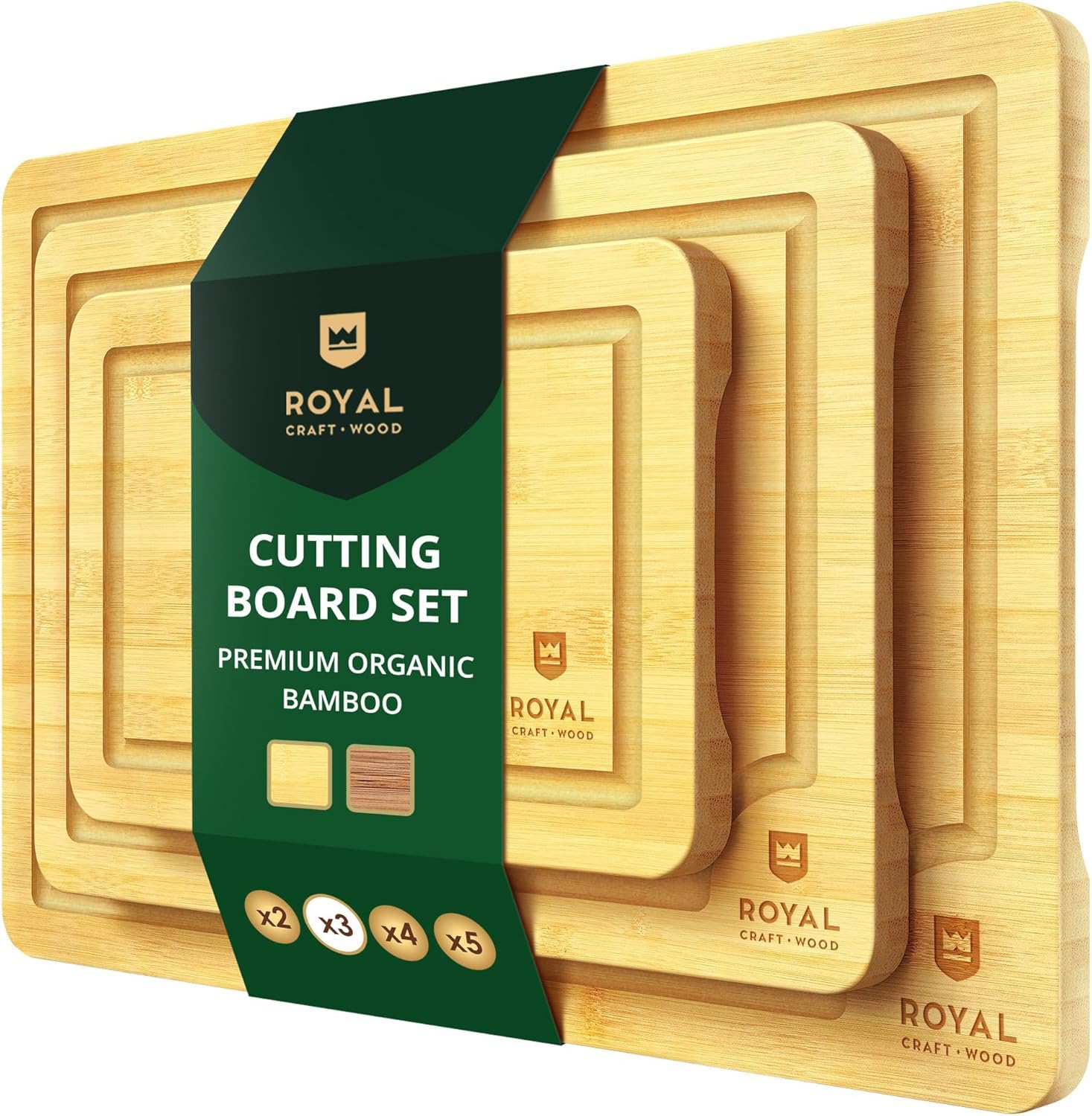 Aesthetic bamboo chopping board with containers – Royal Craft Wood top pick